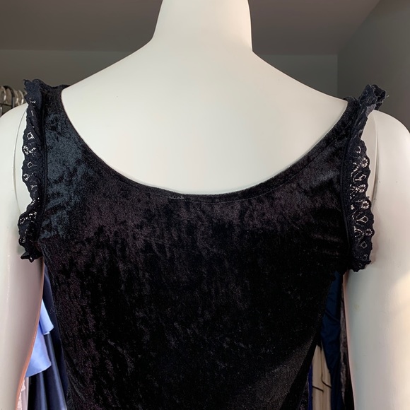 Set Top Skirt Dress Velvet GOTHIC Punk Lace Corset Halloween Small - Picture 9 of 12